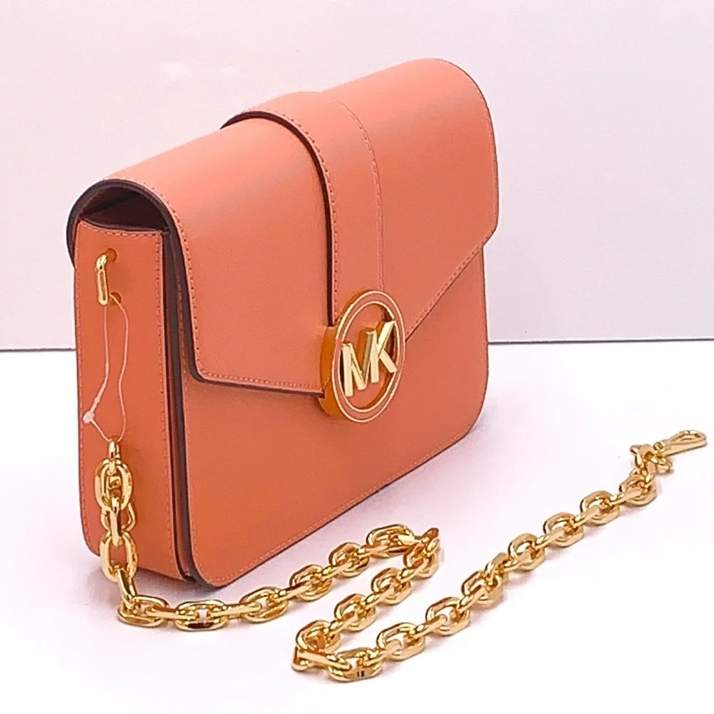 MICHAEL KORS CARMEN MEDIUM CONVERTIBLE SHOULDER BAG SHERBERT COLOR